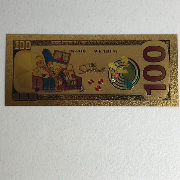Marge Simpson Gold Bank Note Novelty Souvenir Collectible Simpsons Cartoon - Picture 5 of 8